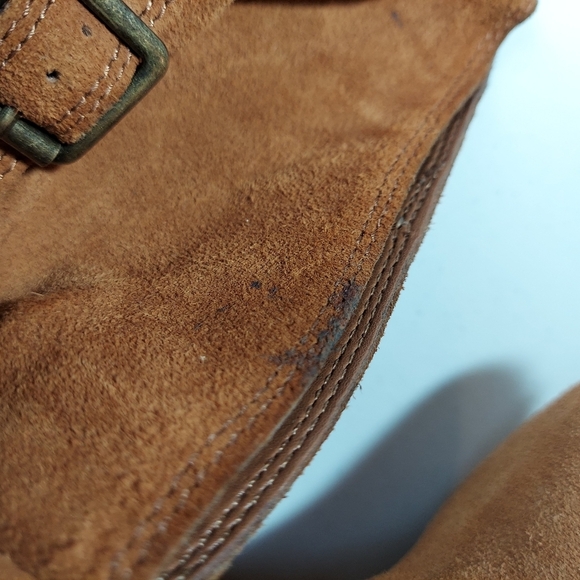 Gianni Bini Ankle Boots Slip-on Slouchy Almond Bootie Buckle Accent Camel Tan 8M - Picture 7 of 9